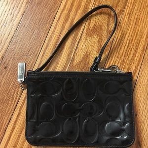 Coach Black Patent Leather Wristlet